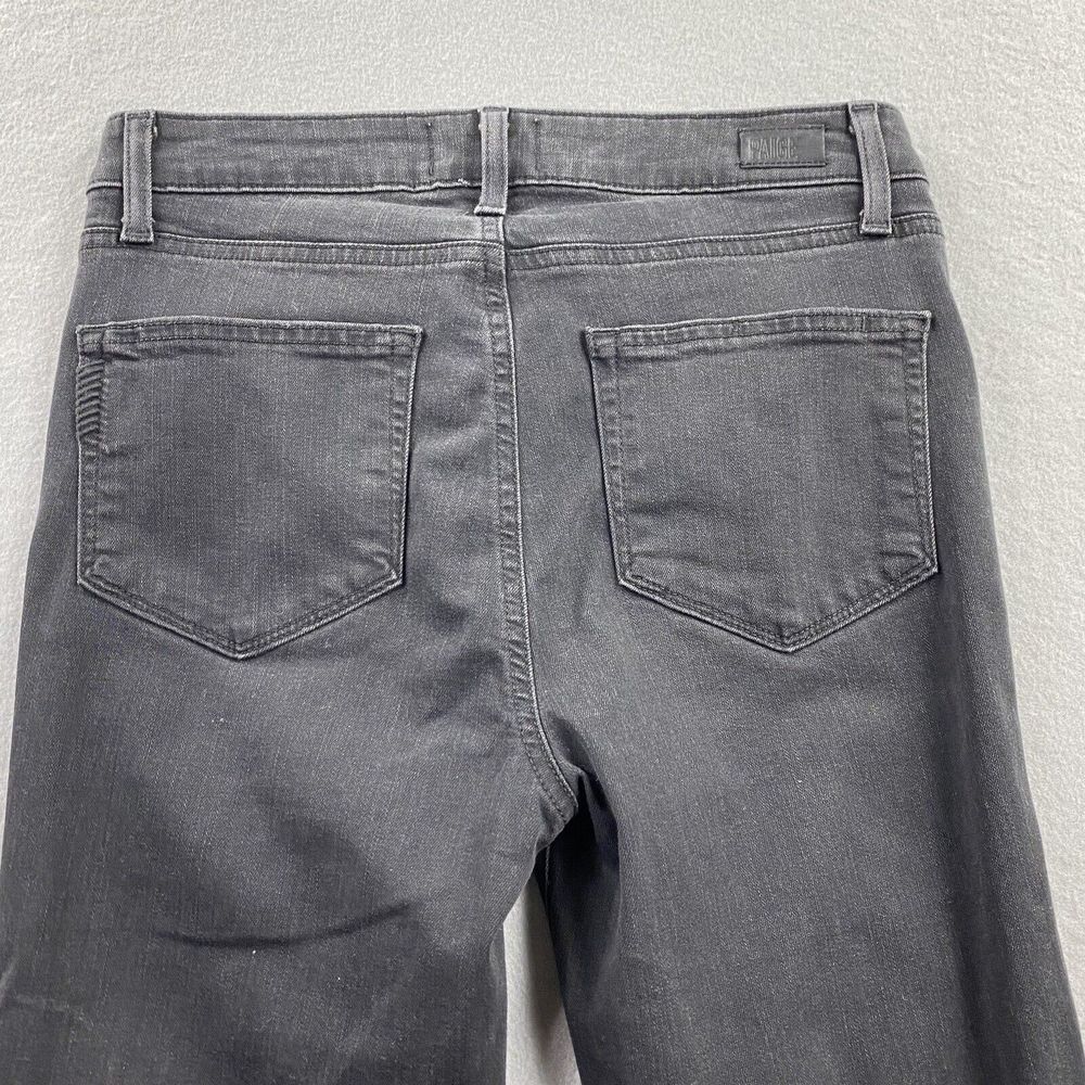 Paige Jeans Womens 27 Black Denim Pants Jacqueline Straight Distressed Casual - Picture 4 of 11